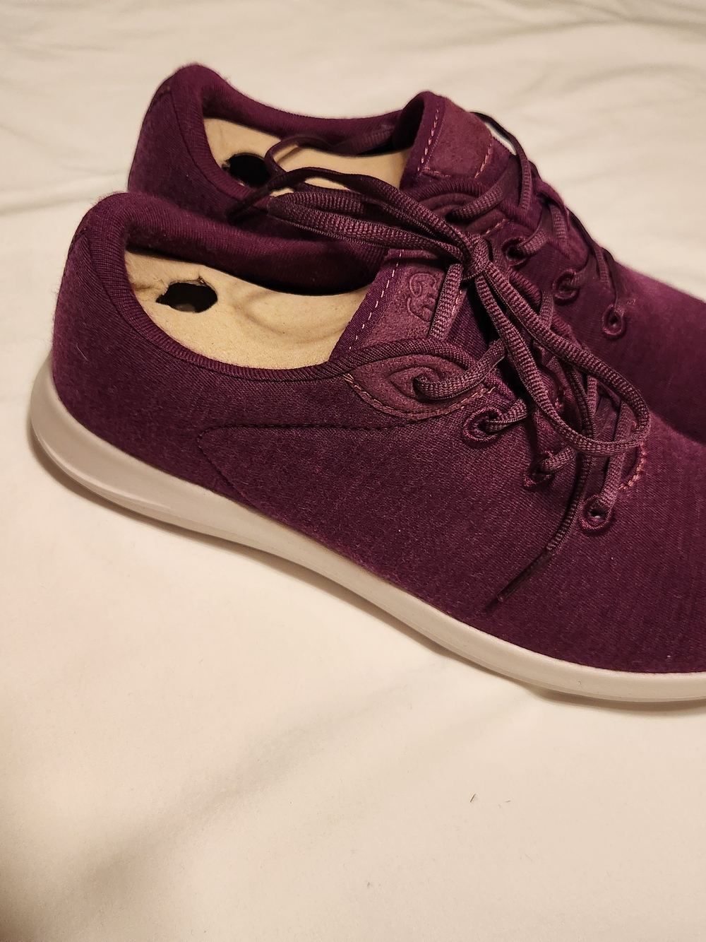 Merinos Women’s 10W Deep Purple Merino Wool Lace-Up Sneakers NEW Wide